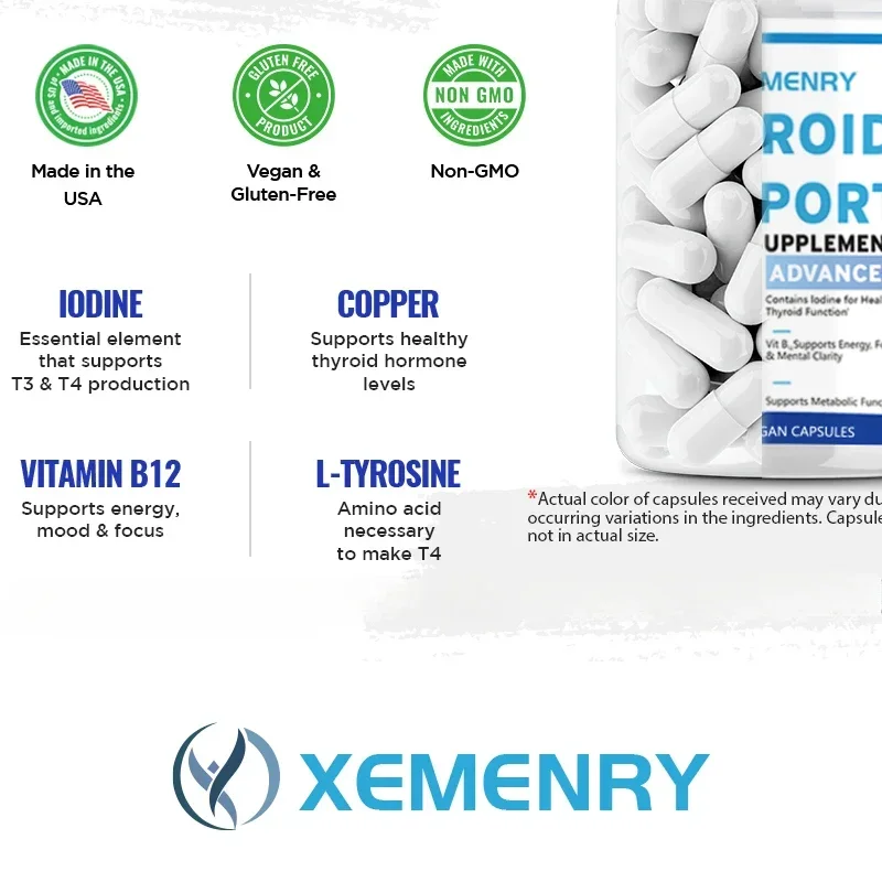 Thyroid Support Capsules - for Thyroid Health, Metabolism, Energy and Focus, Relieve Fatigue - Image 6