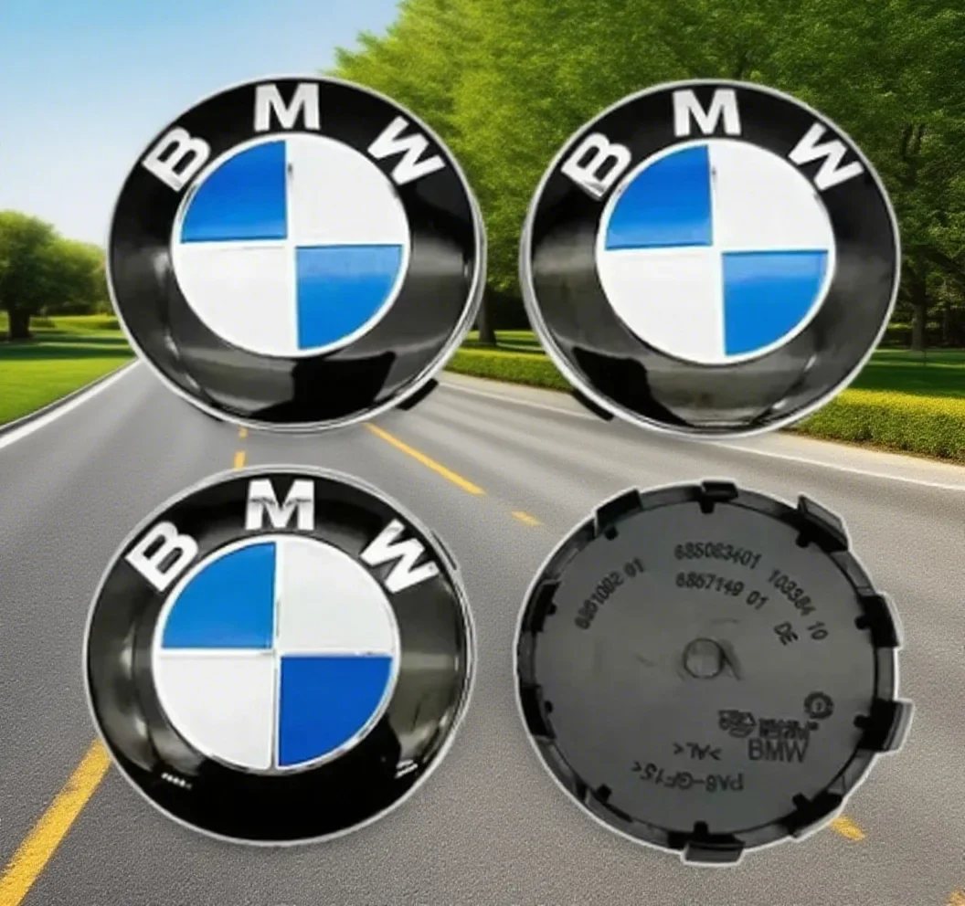 

Колпачки для дисков BMW 68 мм (сине-белые, черно-белые) и 56 мм (черно-белые) с пластиковым центральным колпачком и логотипом