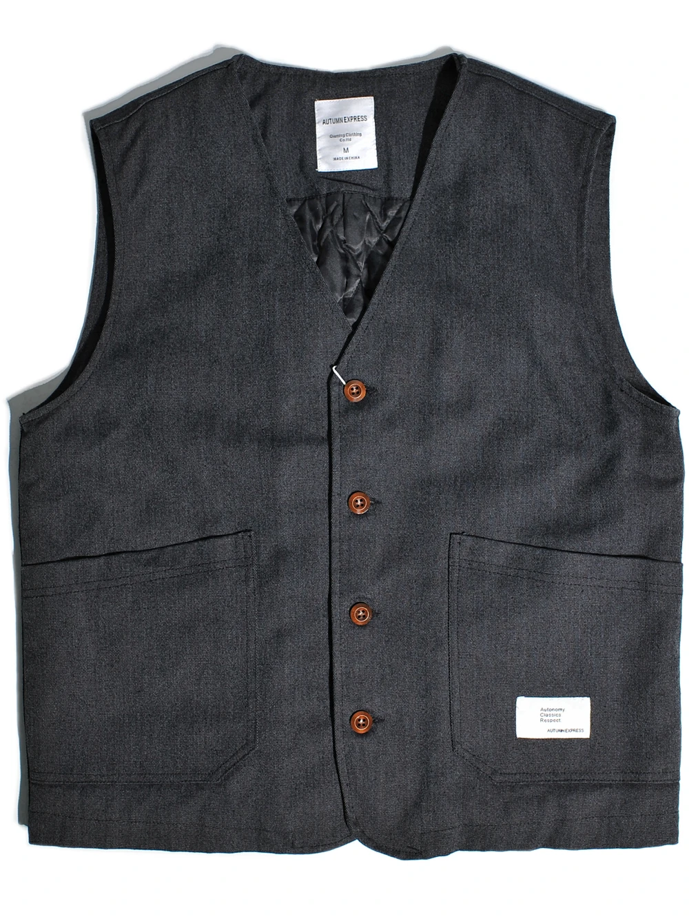 

Мужской утепленный жилет из плотного денима в американском ретро-стиле Ame Kaji с V-образным вырезом, на хлопковой подкладке