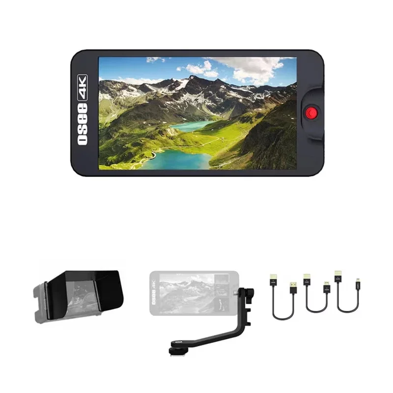 شاشة كاميرا OSEE T5 Plus 5 بوصة 1000 بوصة 4K HDMI 3D-LUT شاشة لـ DSLR، كاميرا بدون مرآة، شاشة كاميرا فيديو T5+