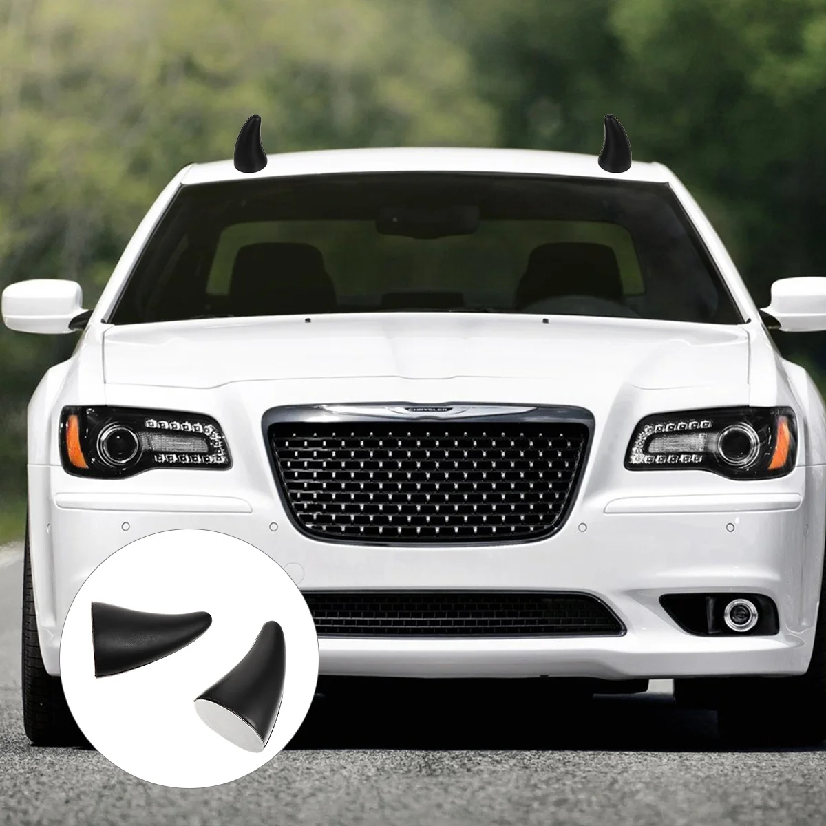 2 قطعة 1 زوج ثلاثية الأبعاد قرون الشيطان ملصقات البلاستيك دائم سقف السيارة ديكور هالوين مصد للسيارات ملصق مقاوم للماء الديكور الخارجي