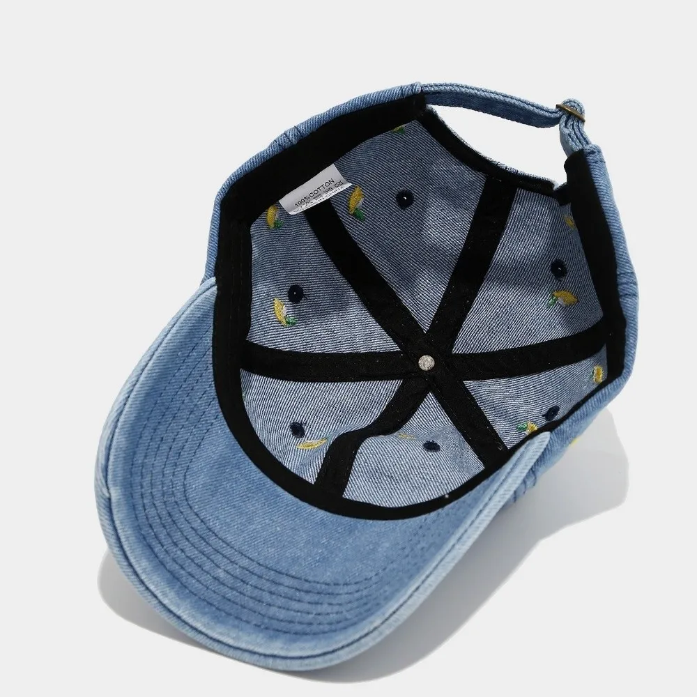 قبعات البيسبول العصرية الدنيم قابل للتعديل تنفس قبعات الغولف الليمون الحب الكرز التطريز Gorras Para Hombres للجنسين