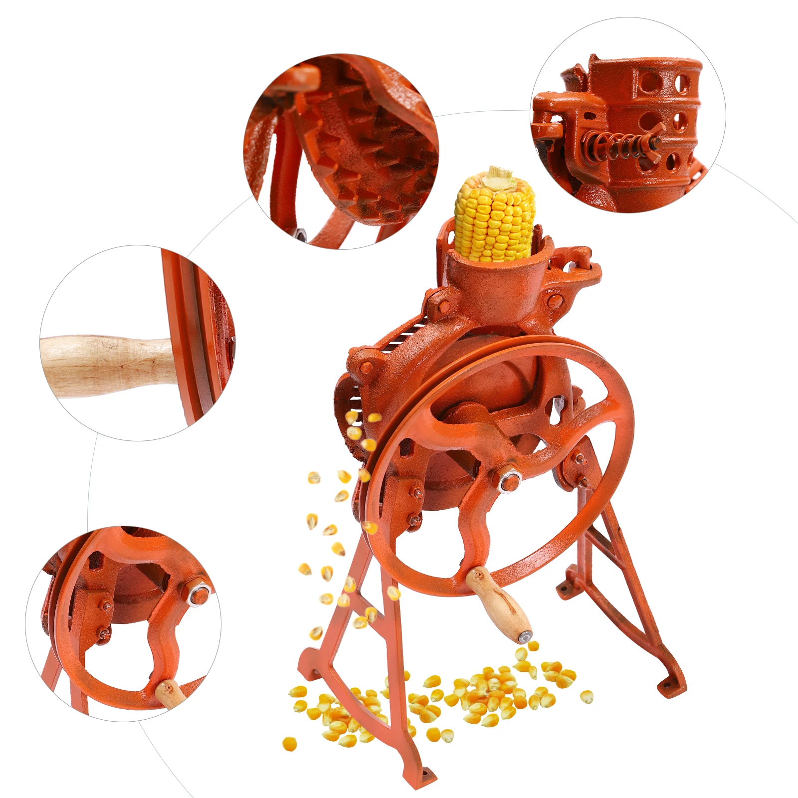 2-in-1  Thresher Time-saving Corn Thresher Durable Hand Crank Corn Sheller 25cm  Thresher for  Kernels Removed