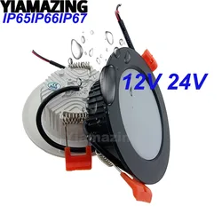 12V 24V Wodoodporna oprawa LED typu Downlight IP65 IP66 IP67 Światło 5W 7W 9W 12W 15W Kuchnia Łazienka IP66 IP67 Lampa sufitowa Światło punktowe