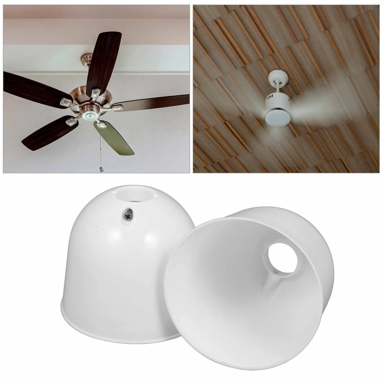 2 pezzi accessori per ventilatori da soffitto piastra di copertura antipolvere paralume protettivo elettrico dimensioni compatte ampia compatibilità plastica