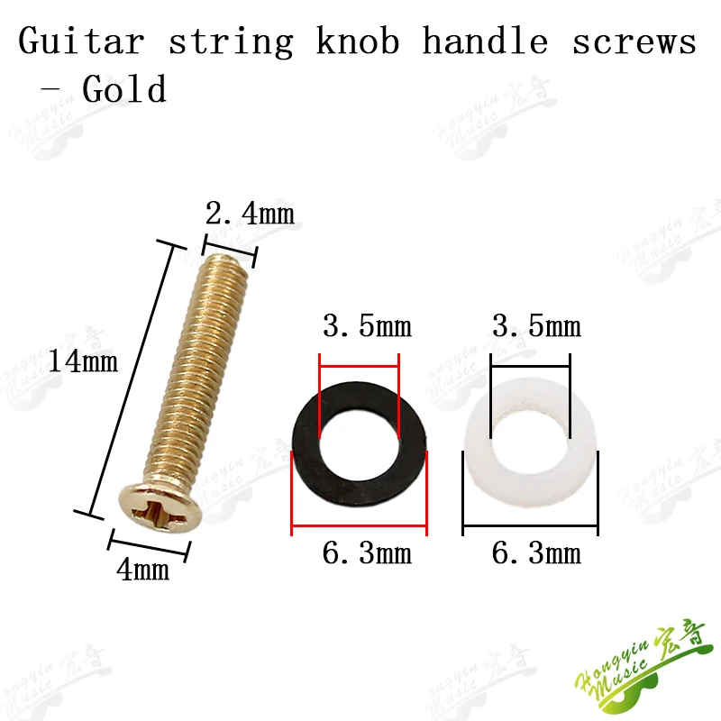 Gitarren-Stimmwirbel-Knopf-Set: Schrauben, Kappen, Hülsen, Griffe, Muttern, Unterlegscheiben, Dichtungen – Ersatzteile und Zubehör zur Reparatur – Detail 18