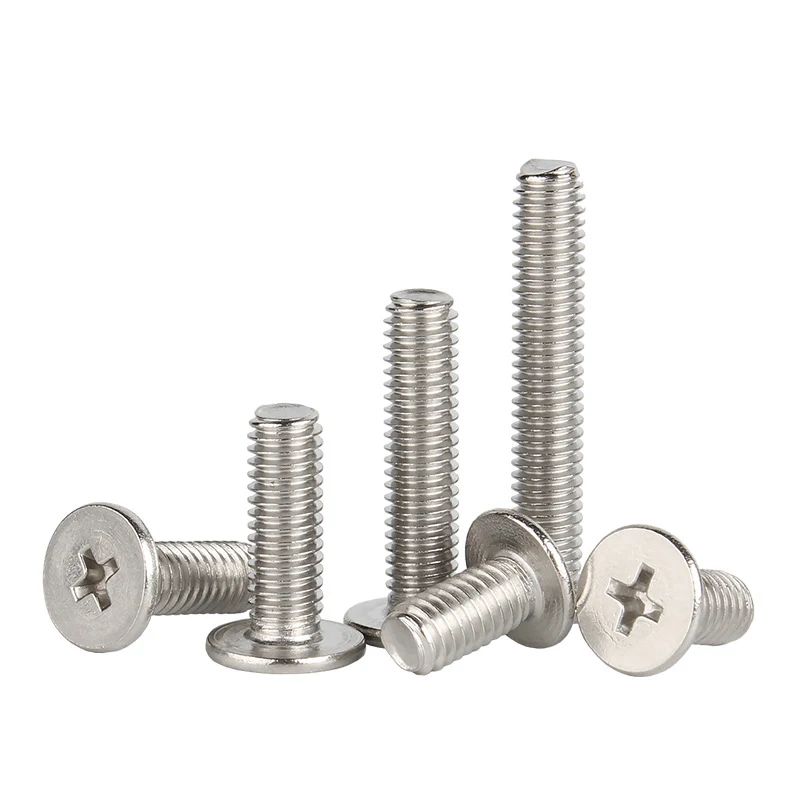 100pcs/lot Cross-type CM Ultra-thin Ultra-low Flat Wafer Head Bolts Screws 304 Stainless Steel Bolts M1.4 M1.6 M2 M2.5 M3 M4 M5