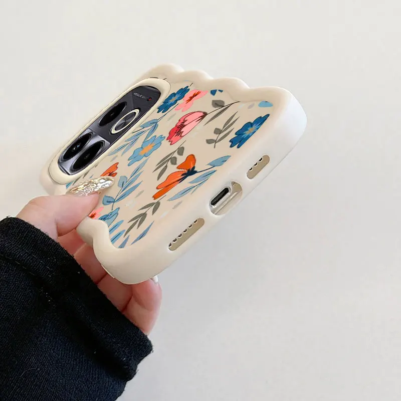 جراب هاتف بتصميم زهور لـ infinix hot note 30 ، 30i ، 40 play ، ذكي 6, 7 ، 8 plus ، ناعم ، ذو حواف مموجة ، غطاء حماية للفتيات #2