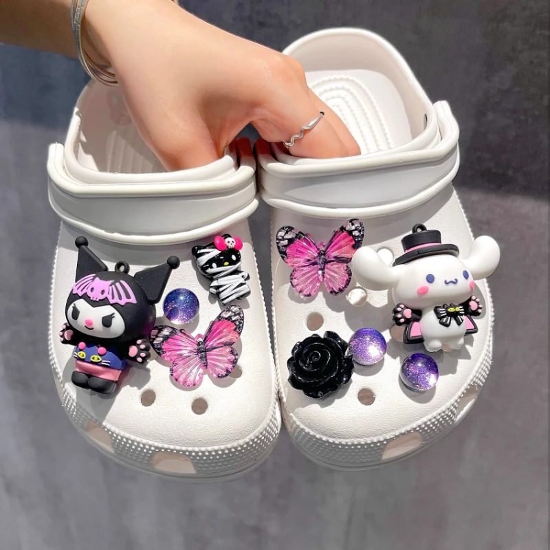 

MINISO Ins Kuromi & Cinnamoroll Shoes Charms Dreamy Butterfly Shoe Accessories for Girls DIY Gift Summer Hole Shoes Decorations