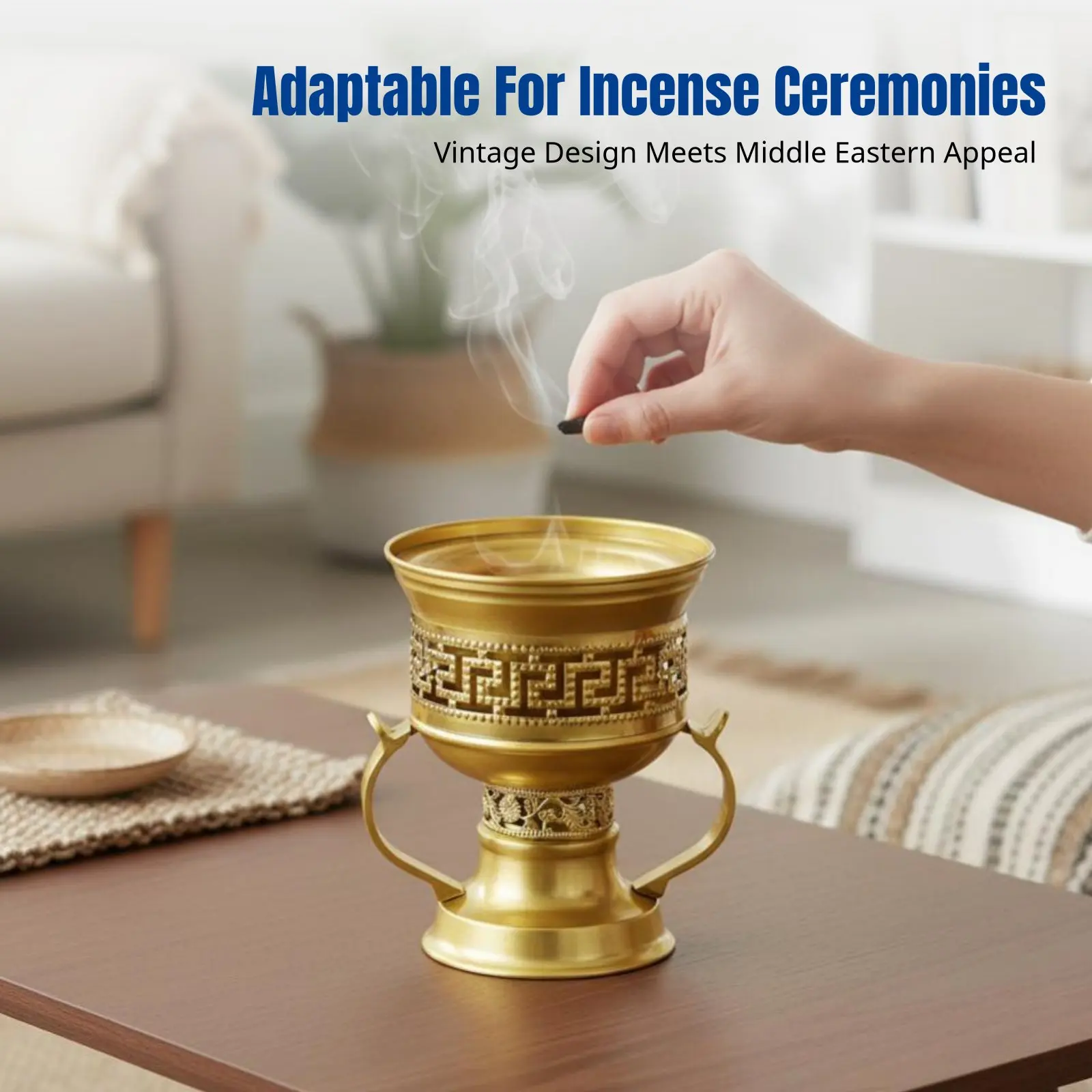Customizable Alloy Incense Burner, Arabian Style, Electroplated, Vintage Decorative Holder