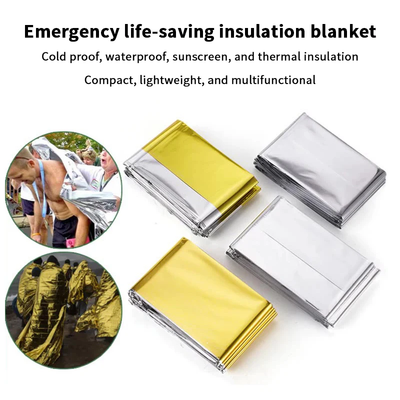 **Emergency Rescue Blanket Keep Warm Survival Blanket Waterproof Survival Blanket Outdoor Thermal Blanket Travel Camping Hiking