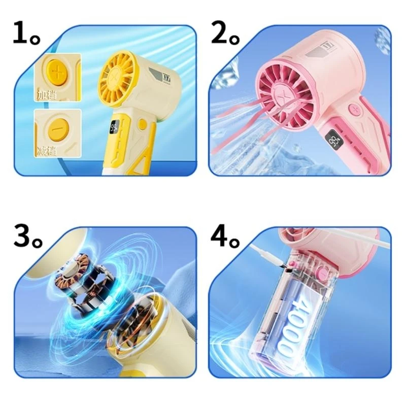 Small USB Handheld Personals Fan Small Fan for Office Home School for Better Cool 