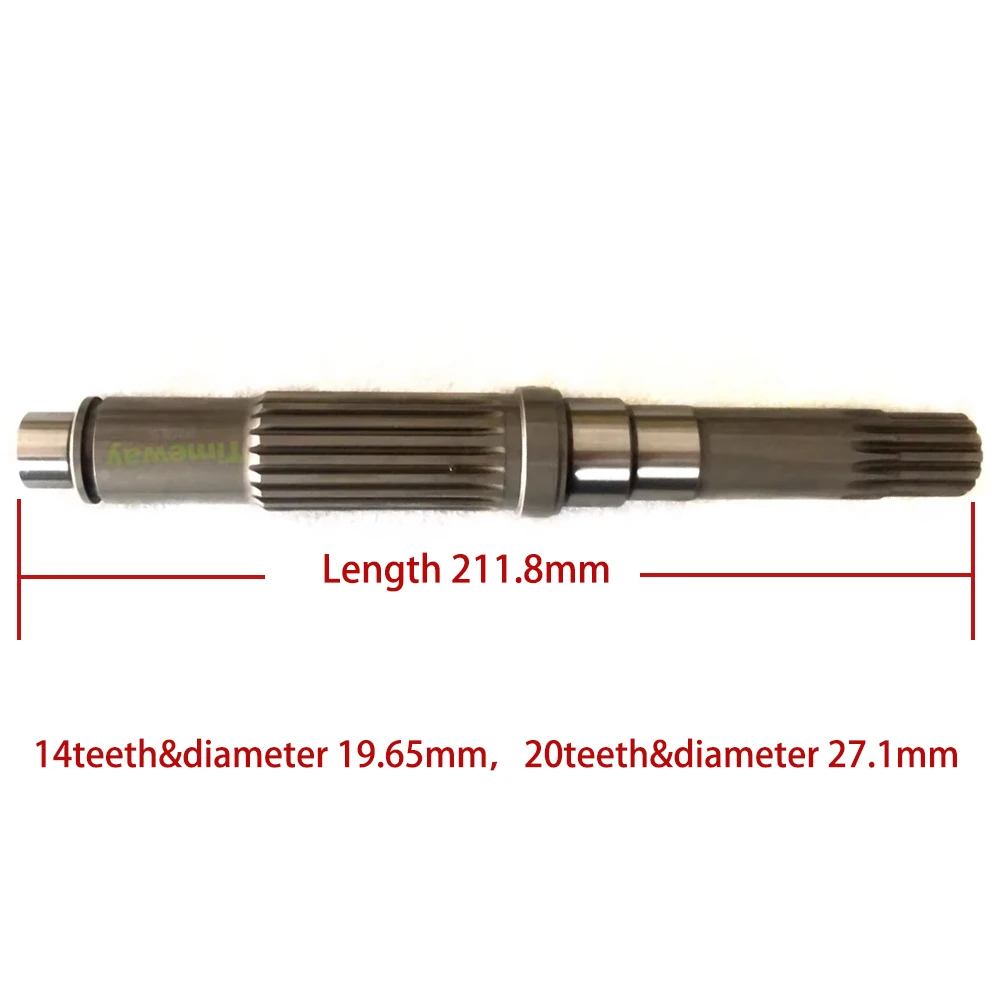 

Axle Kit Hydraulic Motor Shaft GM18 Motor Drive Shaft for Repair GM18 Nabtesco Motor Piston Motor Shaft T14-T20-L211.8MM