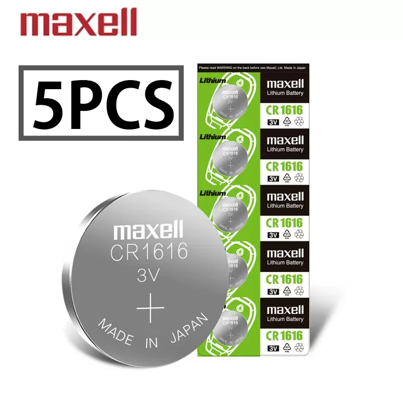 5PCS Original MAXEL L CR1616 Lithium Batteries 3V DL1616 ECR1616 LM1616 CR 1616 Electronic Car Key Watch Toy Remote Coin Cells