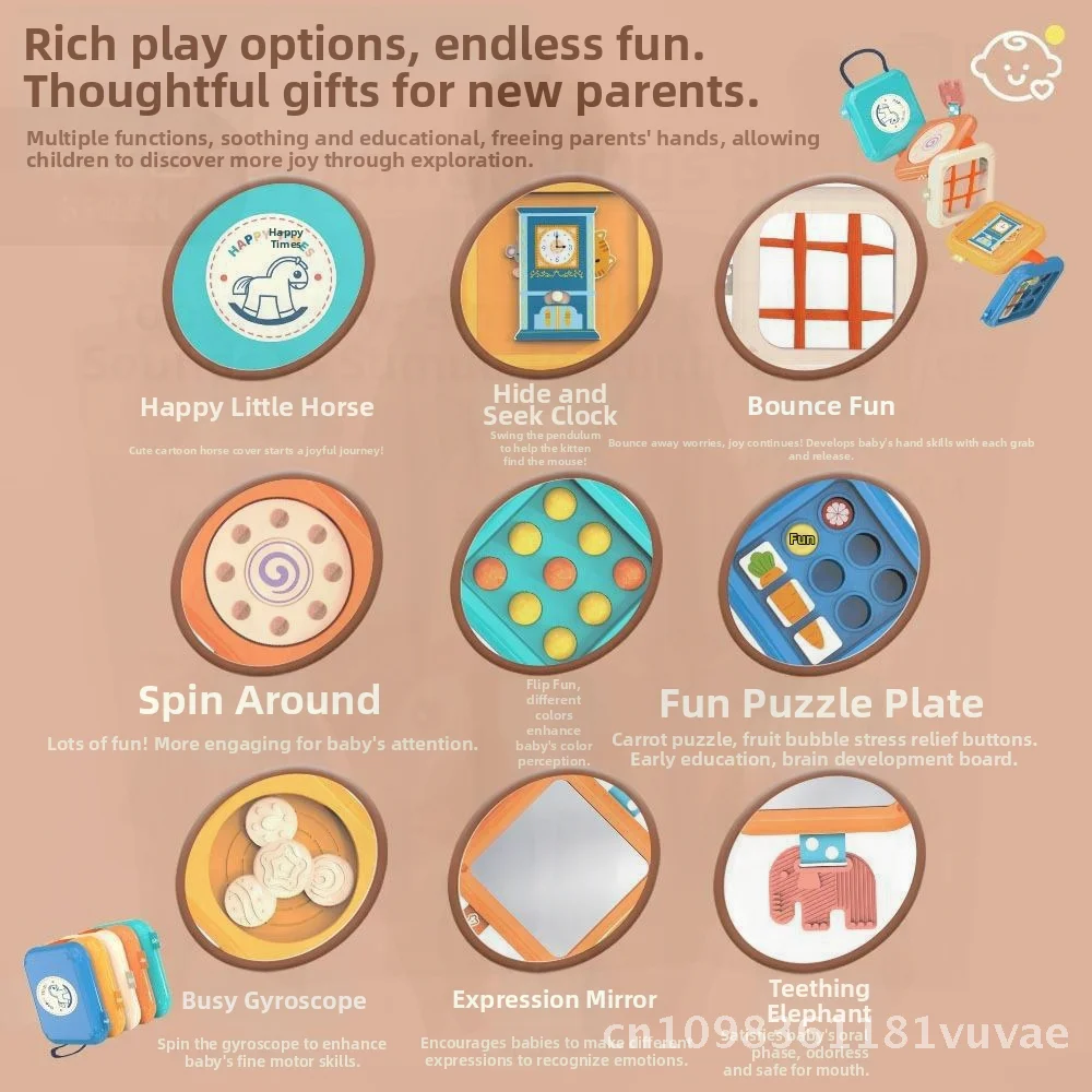 Juguete educativo de cubo de iluminación para bebés, juguete poliedro ocupado con música apilable temprana para bebés de 0 a 3 años, Material plástico