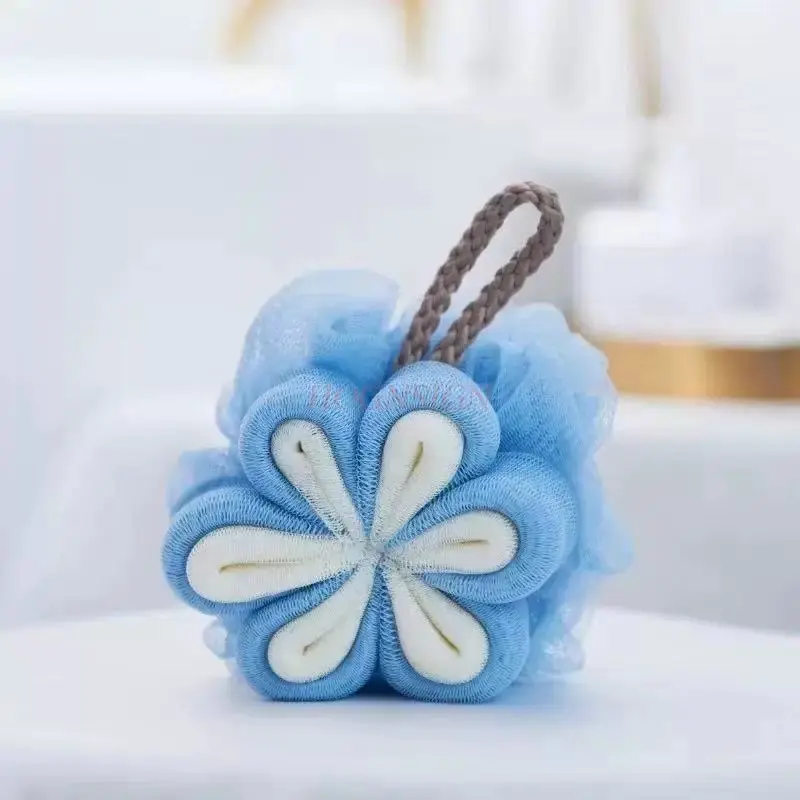 1pcs Rose bath ball, cute girl's soft large scrubbing bath flower ball， high-end non scattering bath ball,