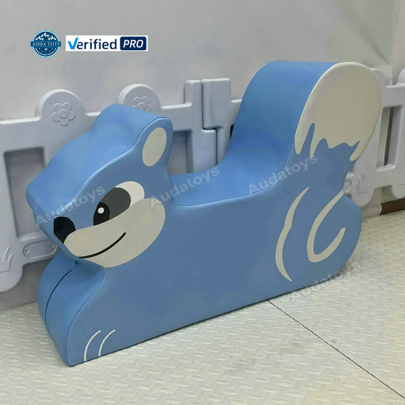 Indoor Residential & Commercial Soft Play Squirrel 3.5ft Blue Animal For 3-6 Years Kids Party Wooden & PVC Material