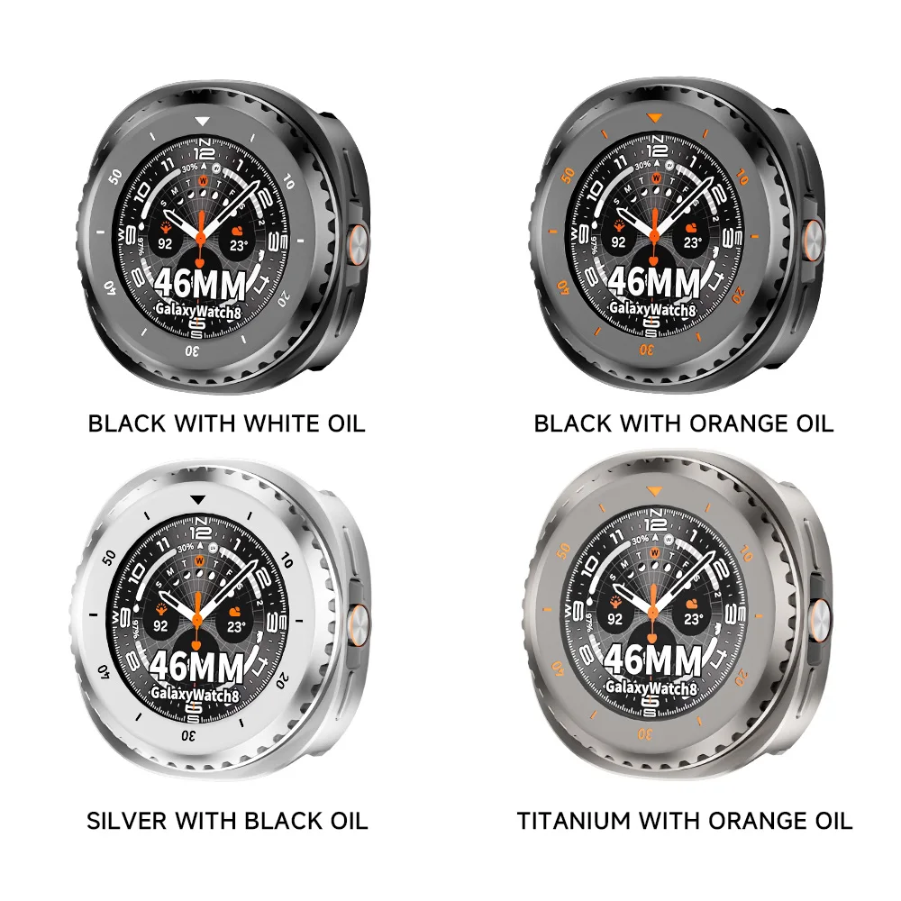 Capa Protetora para Samsung Galaxy Watch 8 Classic, Capa Dura de Liga Metálica para Galaxy Watch 8 Classic 46mm, Acessórios