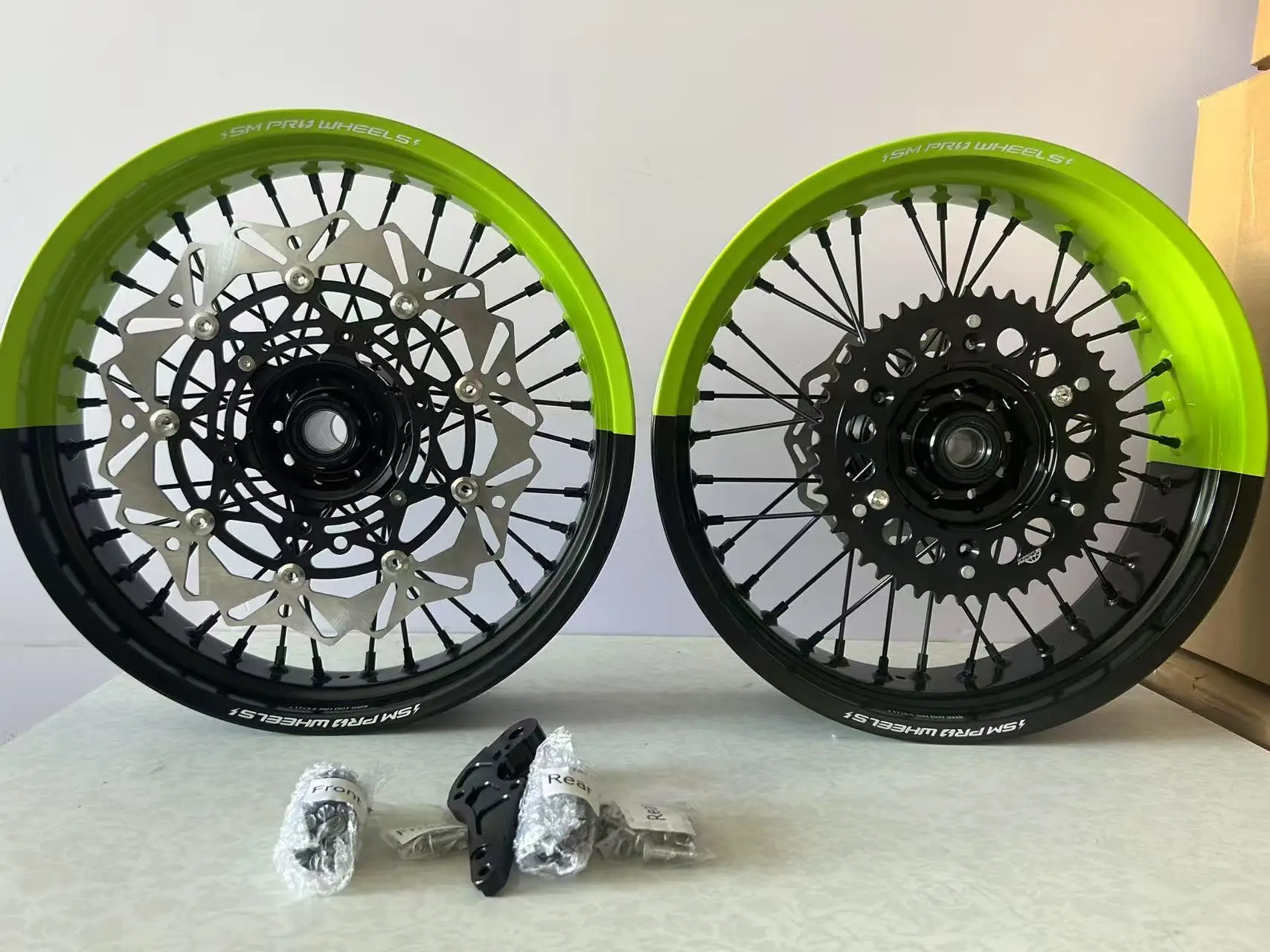 For TE TC TX Supermoto Wheels Set BI-Color  Rims 17*3.0 17*5.0 Inch 7050 Aluminum Alloy Rims