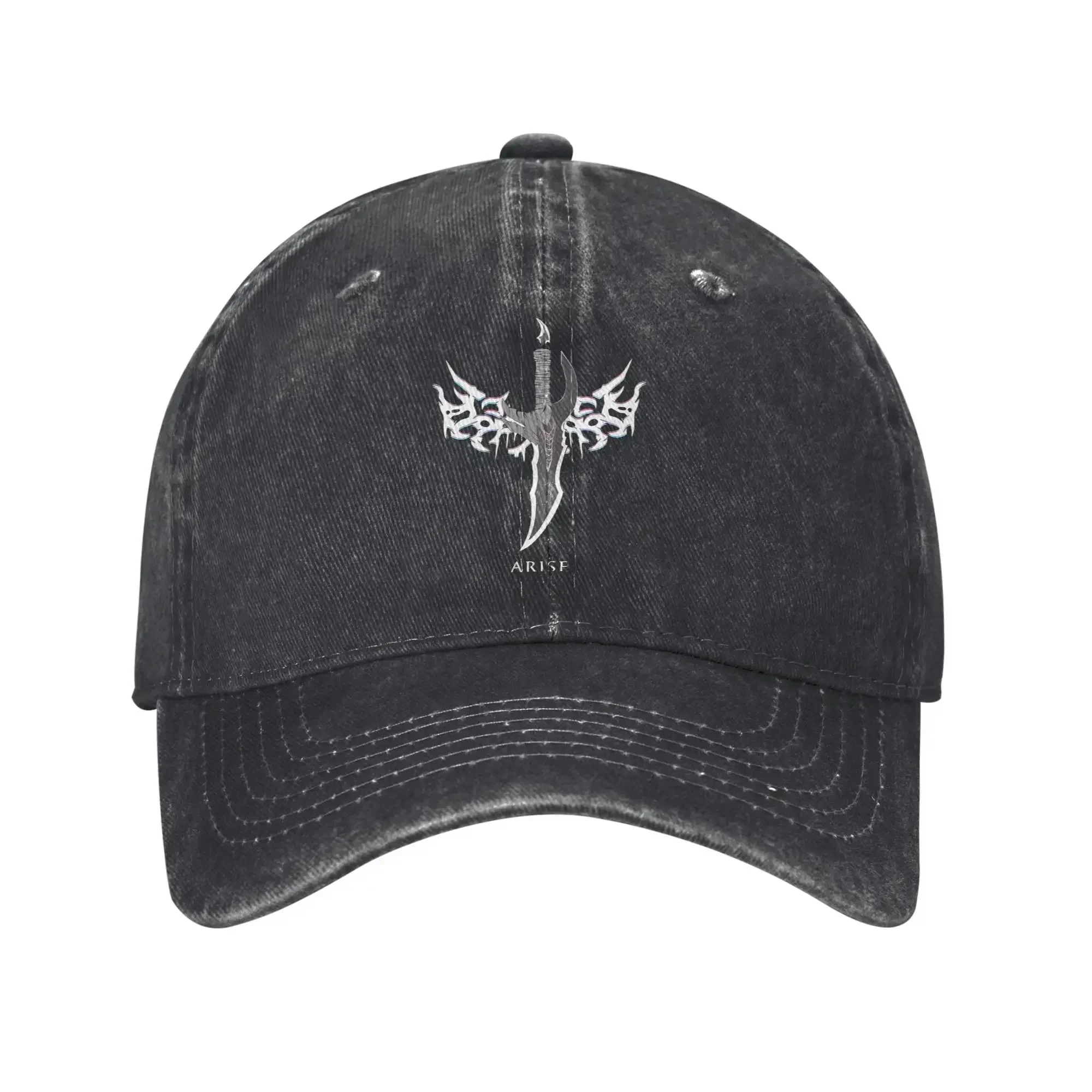 Japanese Anime Sung Jin Woo Leveling Washed Baseball Cap Vintage Sun Trucker Hat Summer Female Male Kpop Rock Baseball Caps