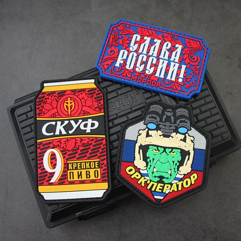 Russia Glory PVC Patch Tactical Armband Rubber Skuf Beer Orc Commander for Vest Bag Decoration