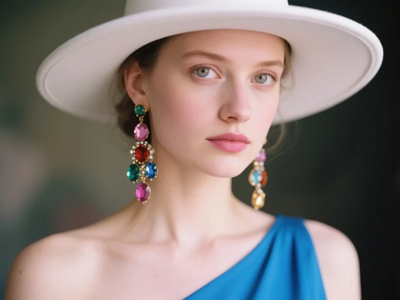 Donne che indossano cappelli e orecchini esagerati