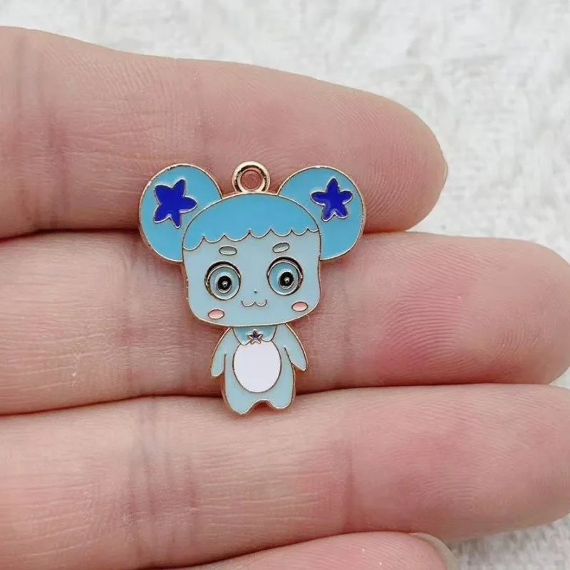 10pcs Cartoon Cute Drip Oil Alloy Jewelry Accessories Pendant Earrings Bracelet DIY Pendant - view 4