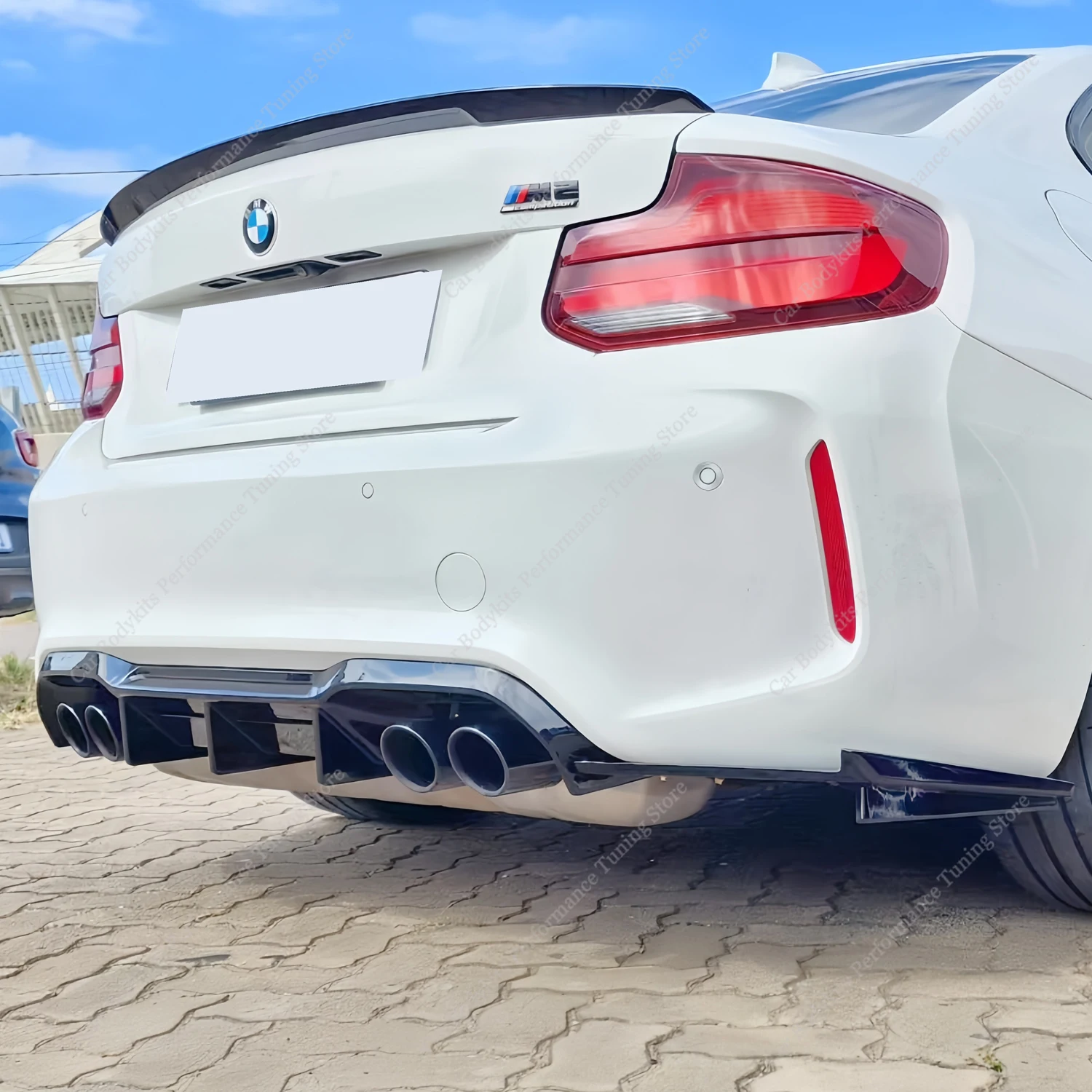 For Bmw F87 M2 MP Style Gloss Black ABS Rear Diffuser&Rear Bumper Splitters M2 M2 CS Competiton 3.0T 2016-2021 Bodykits Tuning