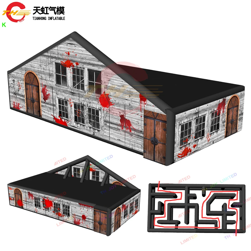 

FAST Shipping 10x5m Optional Halloween Spray Painting Haunted Inflatable Maze New Design Blow Up Maze Tag for Sale