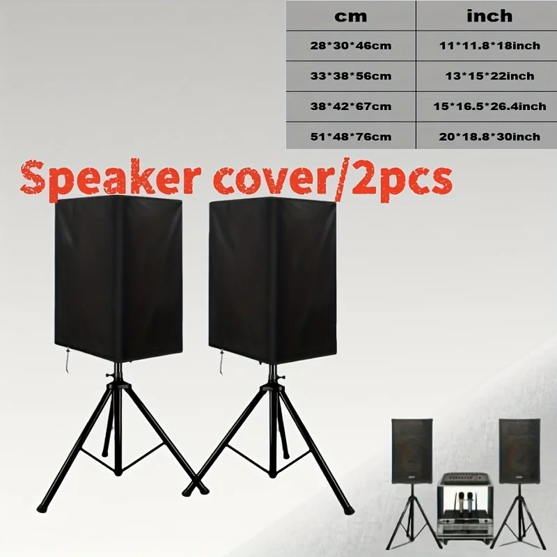 2PCS Speaker Cover, Suitable for Home Outdoor Audio Protection, A Must for Music Lovers, Black Oxford Cloth (Only Cover)