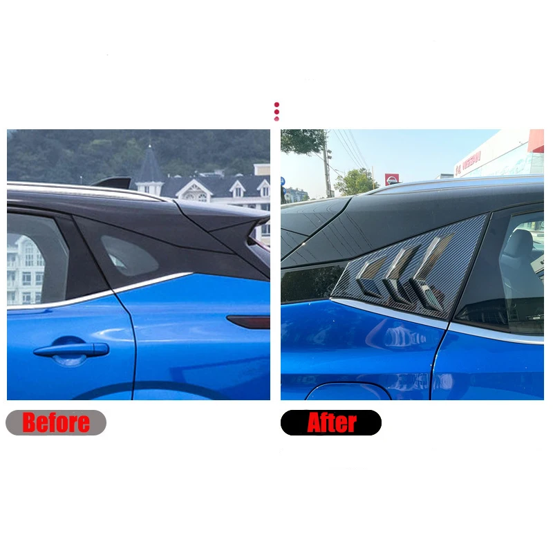 ABS Car Side Rear Window Louver Shutter Cover Trim For Nissan Qashqai J12 2022-2024 Auto Accessories