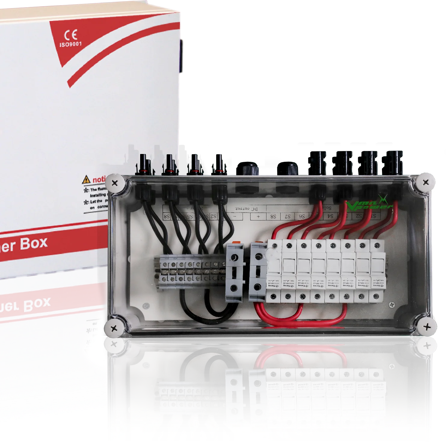 PV Combiner Box 2/4/6/8/10/12/14/16 input 1 output AD DC Solar Wall Mounted