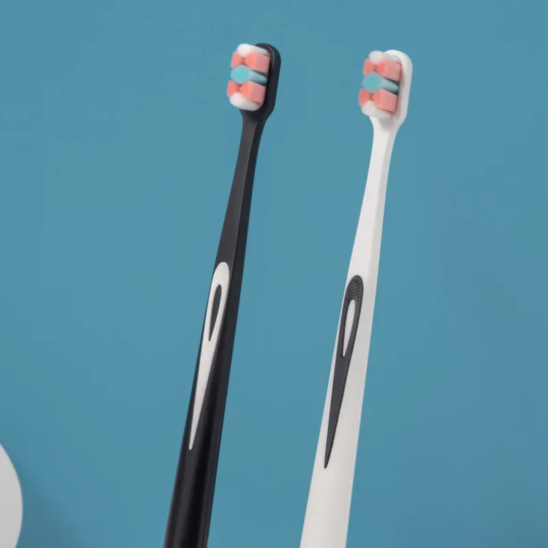 جديد العناية بصحة الفم فائقة النعومة الشعر الناعم صديقة للبيئة المحمولة السفر فرشاة أسنان الألياف نانو الألياف لينة فرشاة أسنان الشعر موجة #4