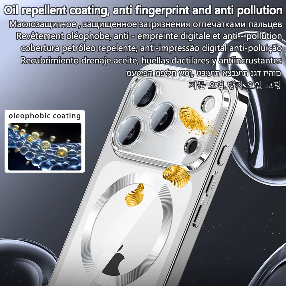 Magnetic Full Cover Back Protect Plating Case For Iphone 16 15 11 12 13 14 17 Pro Max Air Plus Magsafe Magnet Camera Lens Glass