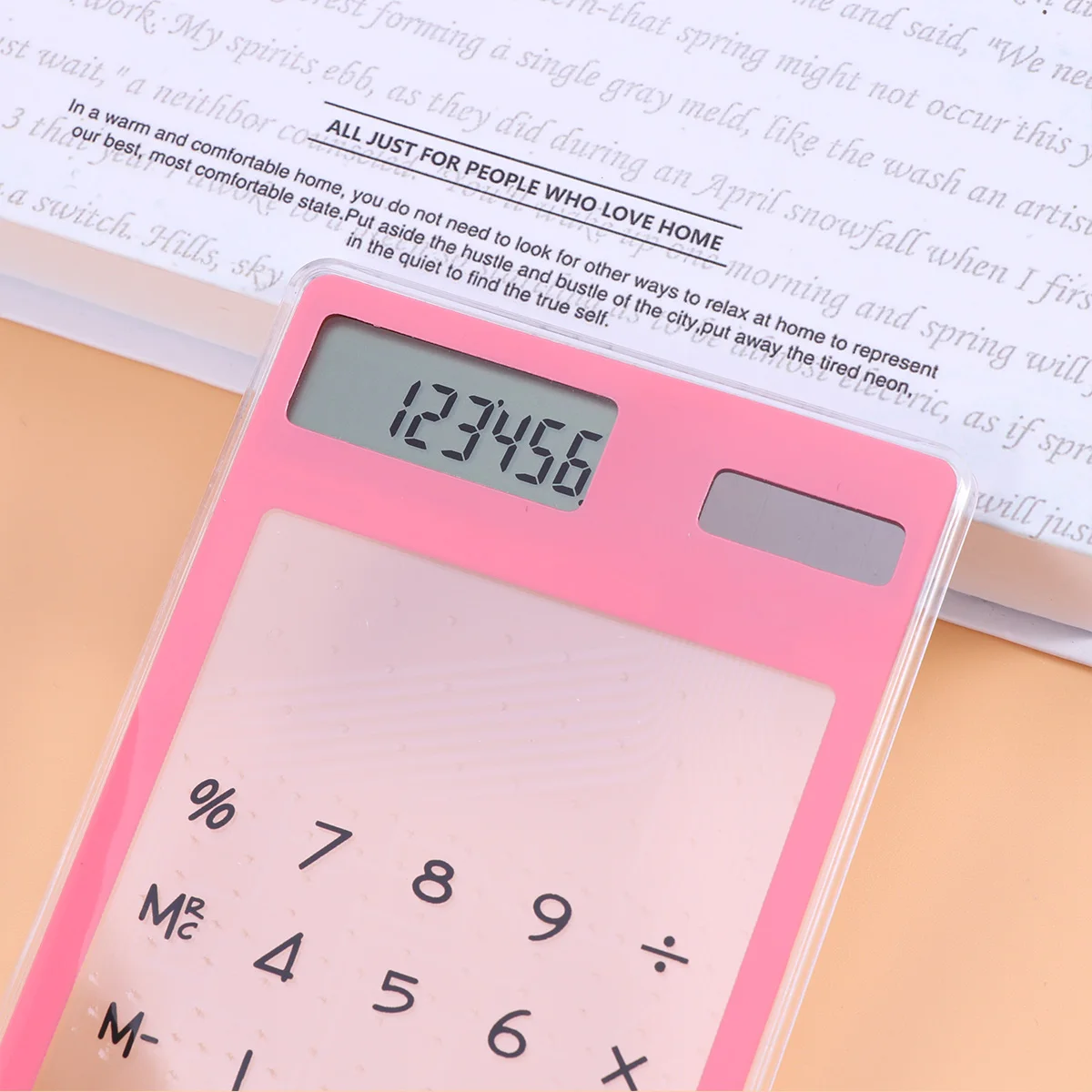 

Touch Screen Calculator Mini Transparent Solar Powered 8 Digits Auto Off Desk Handheld Students Office Use Portable Calculator