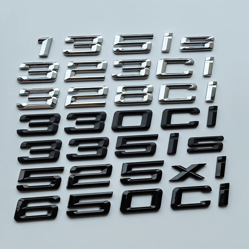 Old Italic Letters 135is 323Ci 325Ci 328xi 330Ci 335is 525xi 530xi 645Ci 650Ci ABS Emblem Car Trunk Lid Nameplate Logo Sticker