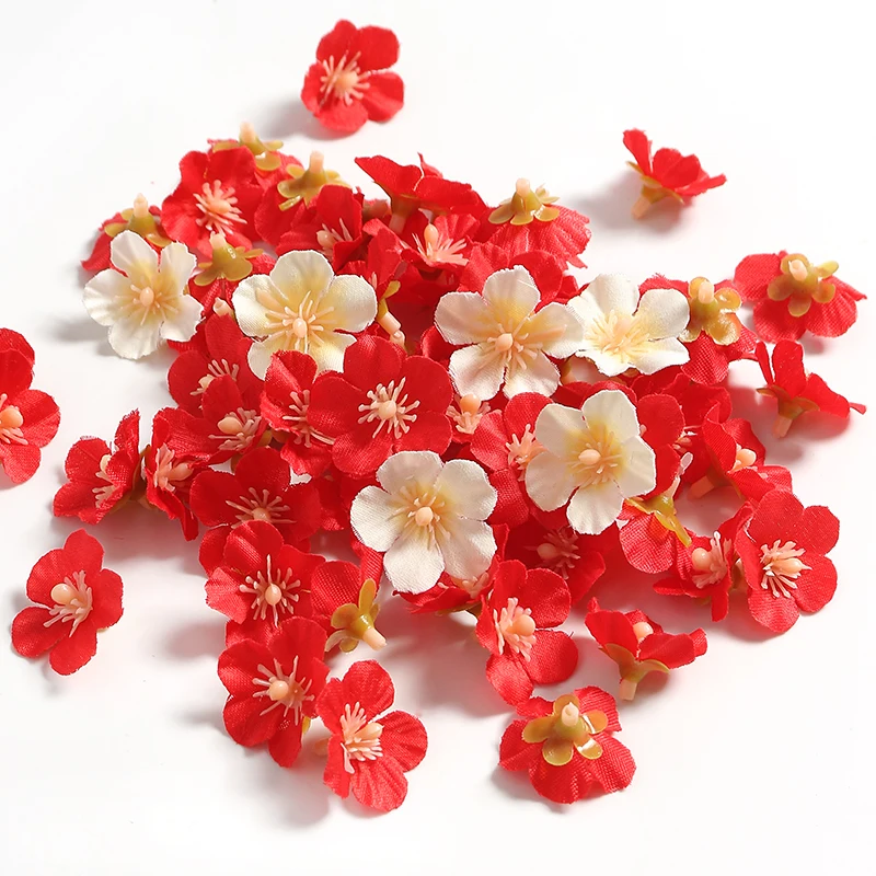 50/100 pçs mini cabeça de flor artificial pétalas de flor de cerejeira para decoração de casa dia das mães diy festa de jardim noiva decoração de casamento