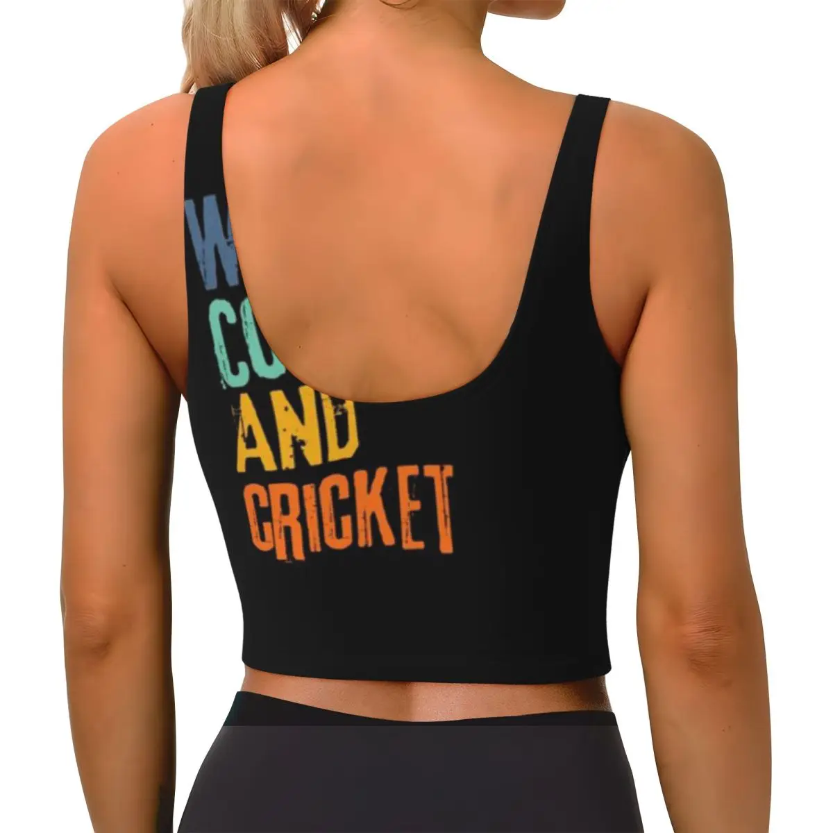 Wirefree Sports Bra Funny Retro Weekends Coffee And Cricket Street Running Body Shaping Top