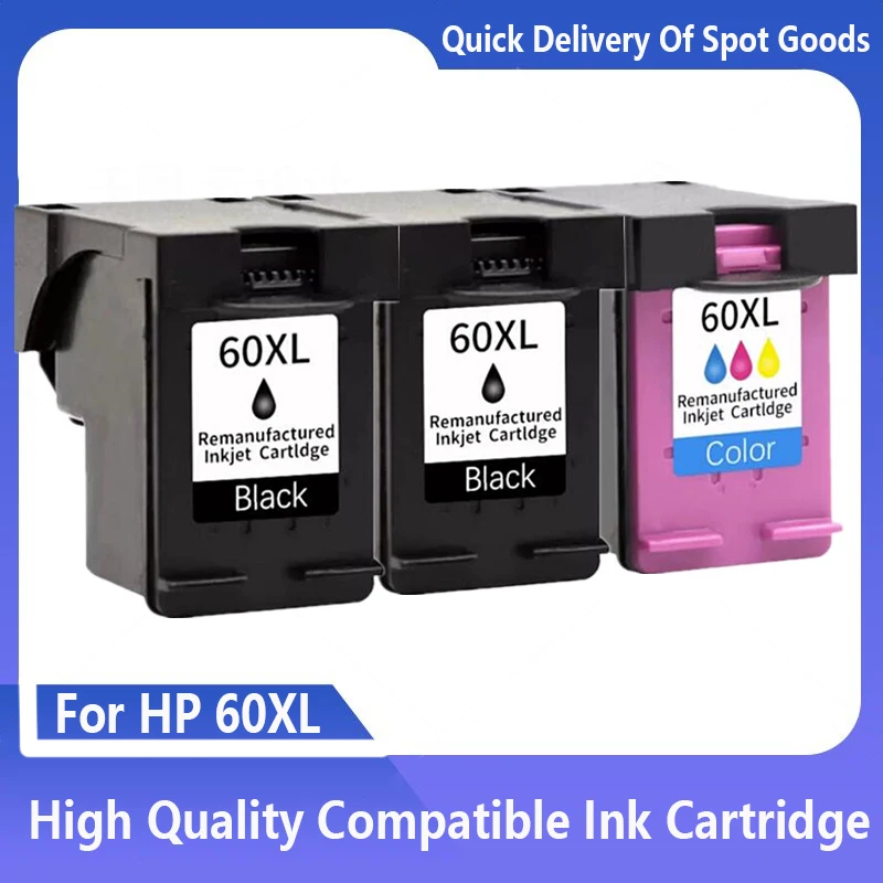 Substituição de cartuchos de tinta remanufaturados, Combo Pack para HP 60 XL 60XL, para PhotoSmart C4780, C4680, C4795, C4640, Deskjet F4480