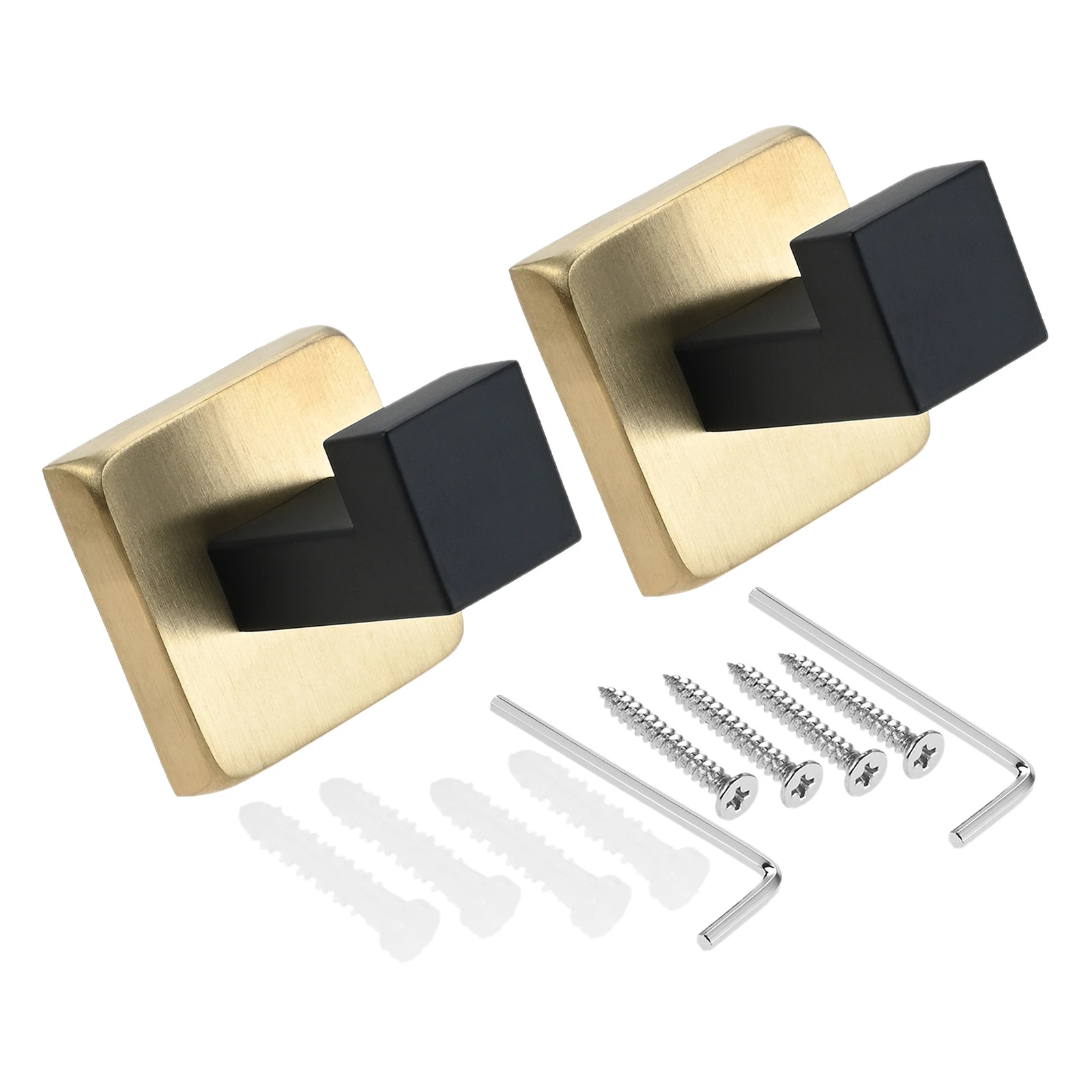 

2 шт. крючки для одежды из нержавеющей стали, черное золото, одинарная вешалка, настенное крепление, держатель для полотенец, халатов, аксессуары для ванной комнаты и кухни