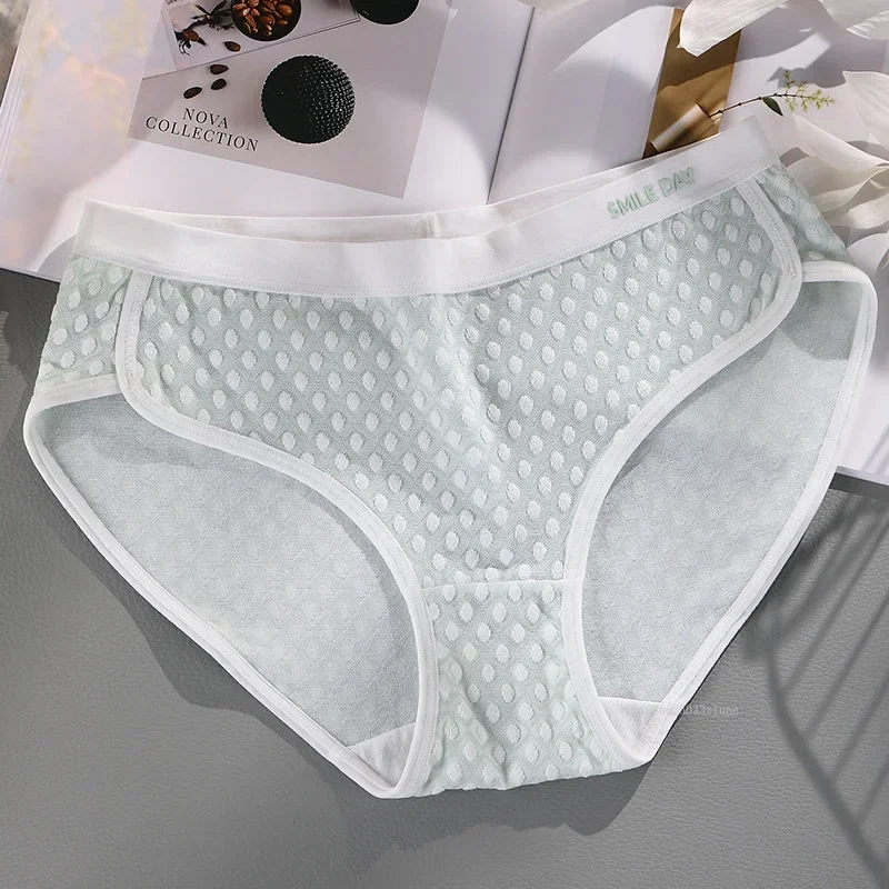 Women\'s Cotton Briefs Modal Antibacterial Underwear Sexy Jacquard Sport Comfort Briefs Traceless Breathable Plus Size Panties