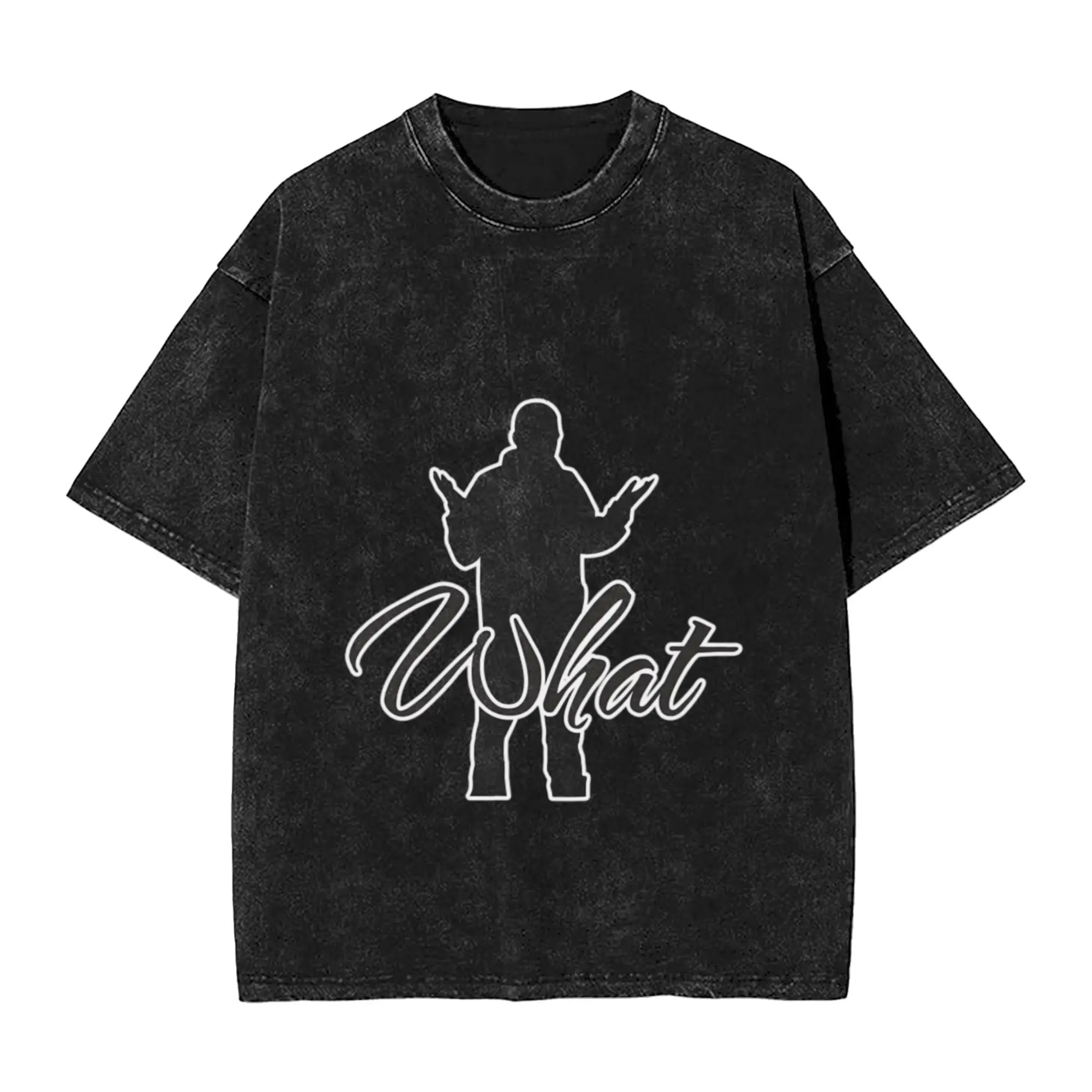 Hip Hop design  What  Classic Trendy A Washed T Shirt Men's Women's Oversized Cotton Tees Tops