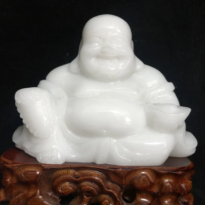 Afghan white jade Buddha crafts, standing Buddha, sitting Buddha, home and hotel decorative jade Buddha ornaments