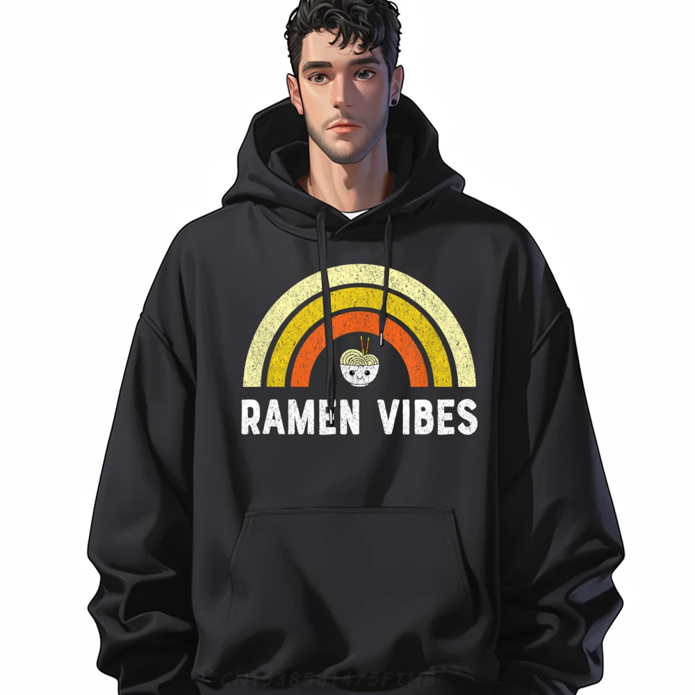 

Kawaii Ramen Vibes Vintage Rainbow Plus Size Men Clothing Printed Sweater Gift Men's Winter Clothes