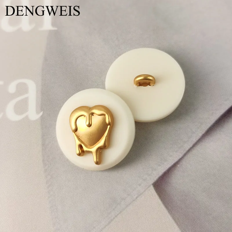 6pcs Heart Metal Buttons for Women\'s Overcoat Sweaters Jackets Coat Fashion Clothing Decorative Buttons Sewing Accessories 18mm