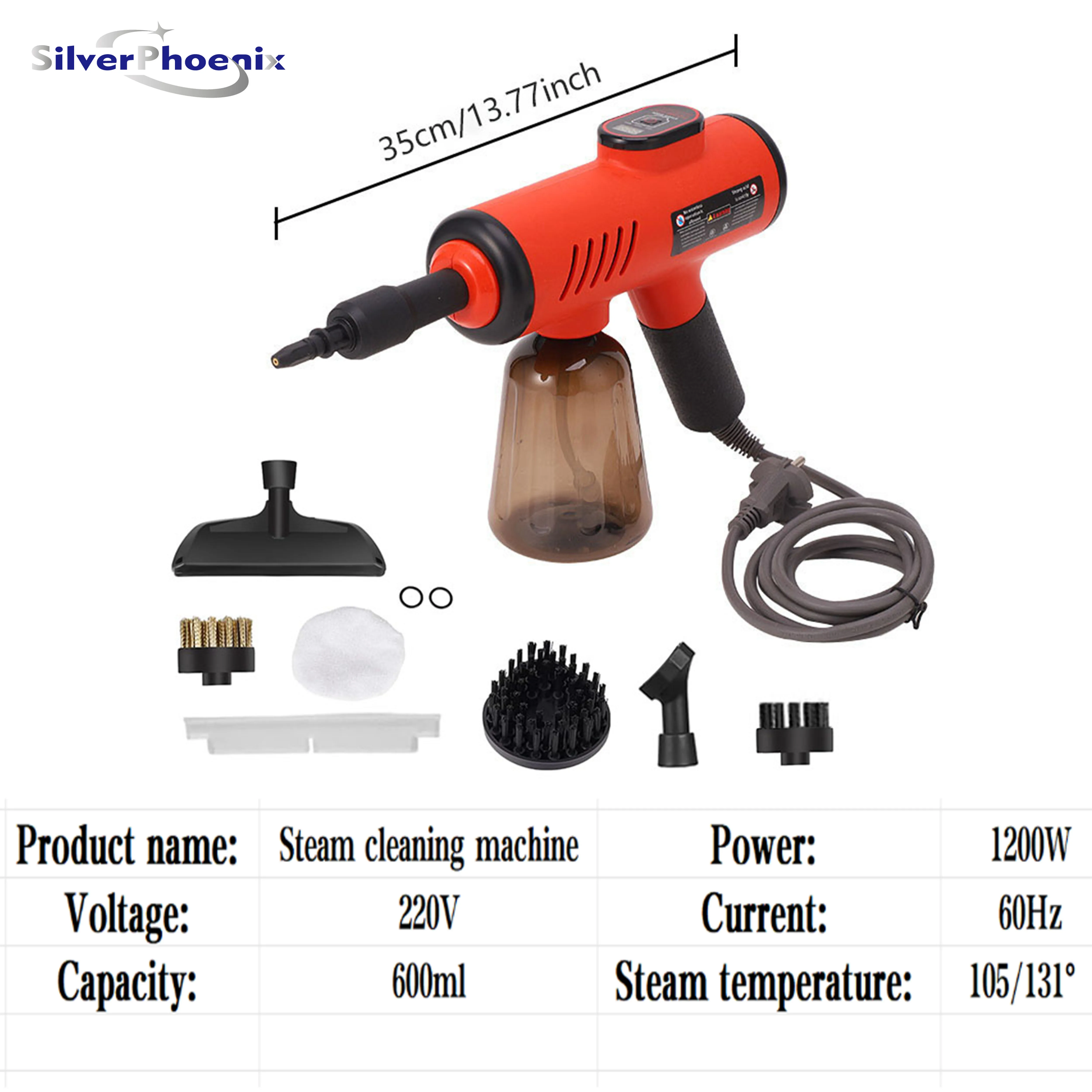 Handheld Steam Cleaner High-Pressure and High-Temperature Sterilization 1200W Household Kitchen Air Conditioner Hood Washer Gun