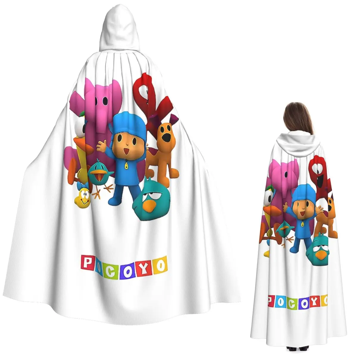 

Happy Birthday Boy-Girl-Pocoyo! Throw Pillow Long Hooded Cloak Witch Medieval Costume Cosplay Cape HalloweenParty Adult Unisex