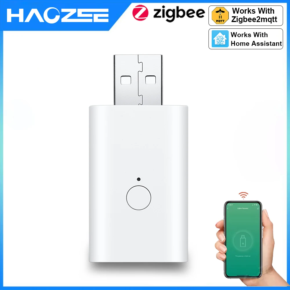 Haozee Smart ZigBee Signal Repeater USB Signal Amplifier Extender Smart Home Automation Support Home Assistant Zigbeem2qtt