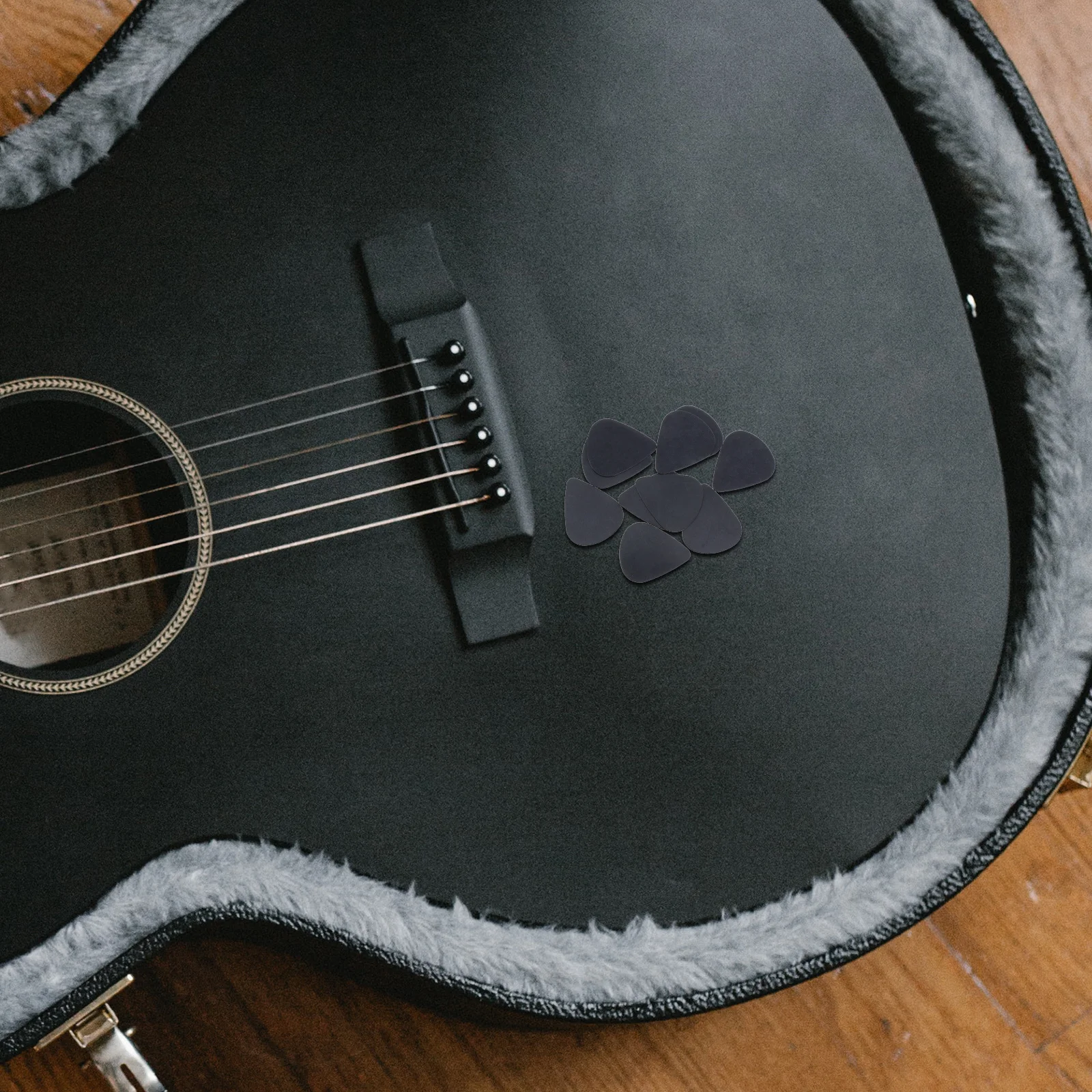 

10pcs Black 0.5Mm Thin Celluloid Plectrums For Acoustic Bass Electric Guitars Durable Comfortable Grip Smooth Strumming Clear