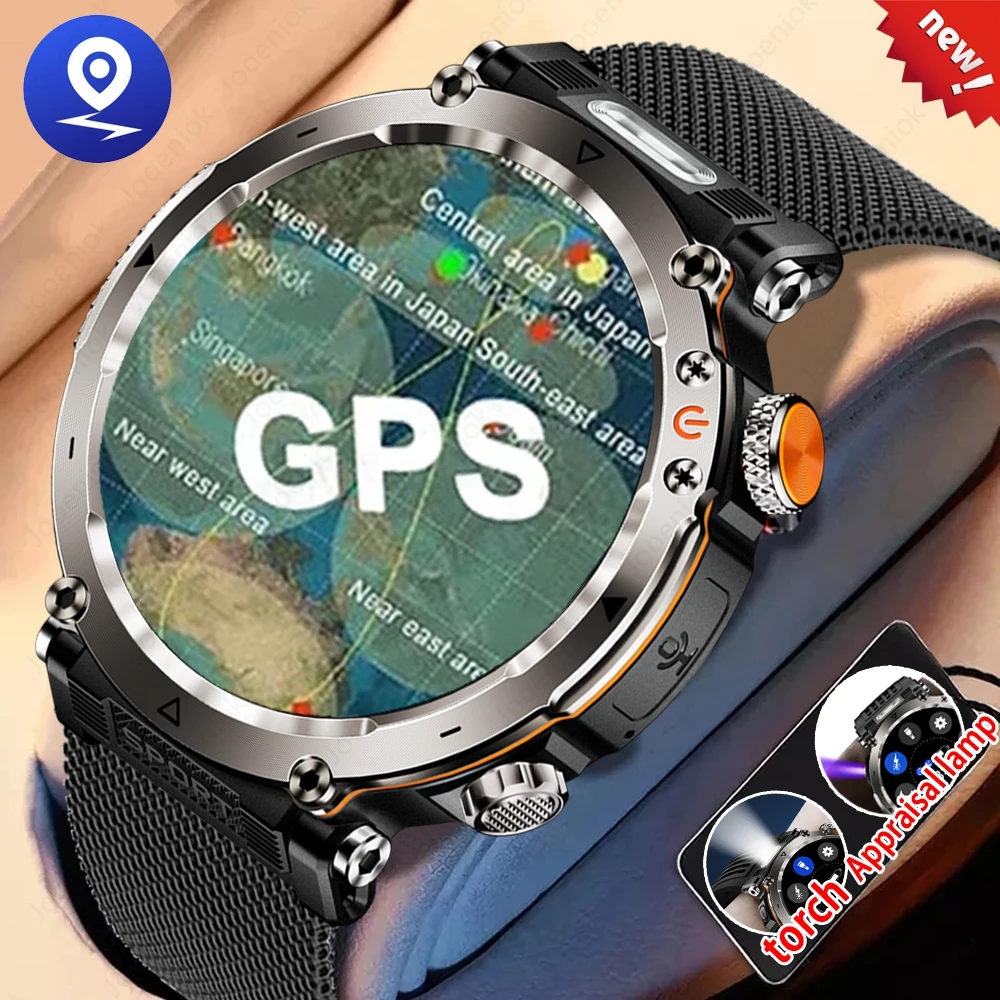 2024 New Men\'s GPS Outdoor Sports Smart Watch 600mA Bluetooth Call Waterproof Watch Money Checking Light Health Smartwatch